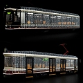 Retro tram light tram car Republic of China tram industrial tram 3d model