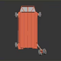 Red Heavy Duty Mobile Platform With Multiple Wheels And Metal Legs