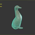 Pink Penguin Like Sculpture With Smooth Surface And Textured Details On Gray Background