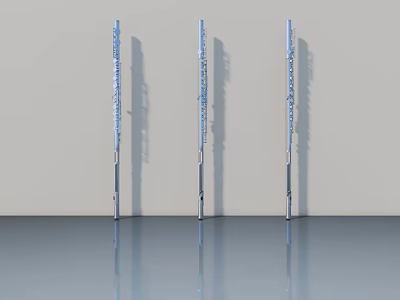 Modern Stainless Steel Swing Doors With Sleek Design And Decorative Details 3d model