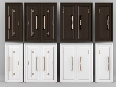New Chinese style door combination 3d model