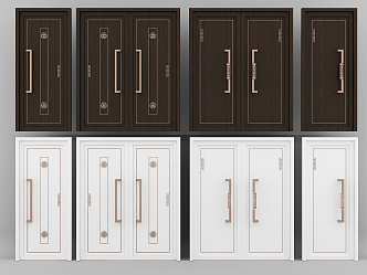 New Chinese style door combination 3d model