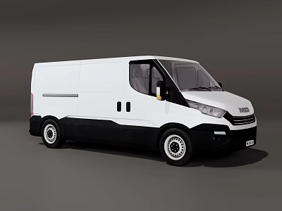 White and Black Commercial Van Exterior Design With Spacious Cargo Area Features 3d model