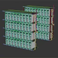 Organized Data Center Server Racks With Multiple Layers And Server Units 3d model