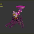 Mechanical Automatic Weapon With Multiple Barrels Circular Top Device And Metal Structure
