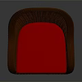 Brown Wicker Chair Interior Design With Red Cushion And Curved Armrests