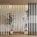 Modern Room Dividers in White Gold Black with Plants for Interior Design