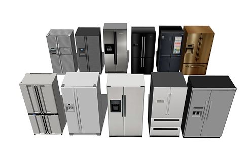 Modern refrigerator double door refrigerator 3d model