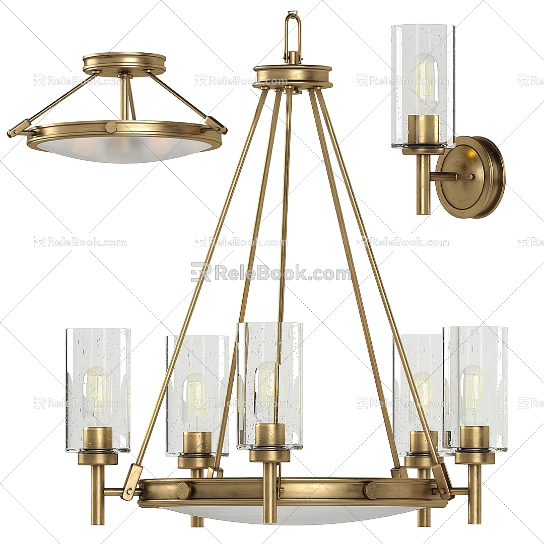 Metal chandelier 3d model