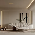 Modern Living Room Interior Design With Large TV Coffee Table Light Rug And Wooden Chair