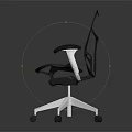 Ergonomic Office Chair With Mesh Backrest Black Seat Armrests And White Base Wheels
