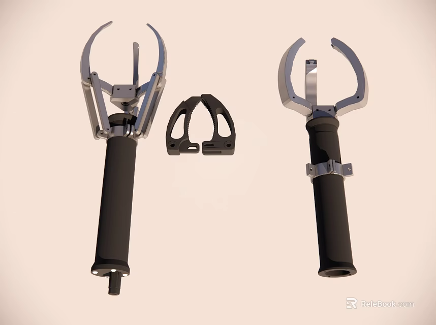 Durable Metal Clamping Tools With Black Handles And Small Accessory 3d model 