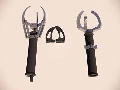 Durable Metal Clamping Tools With Black Handles And Small Accessory 3d model