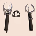 Durable Metal Clamping Tools With Black Handles And Small Accessory 3d model