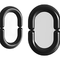 Black Modern Mirrors With Oval Shape And Sleek Frame For Home Decor 3d model