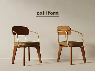 Middle Style Dining Chair Writing Chair 3d model
