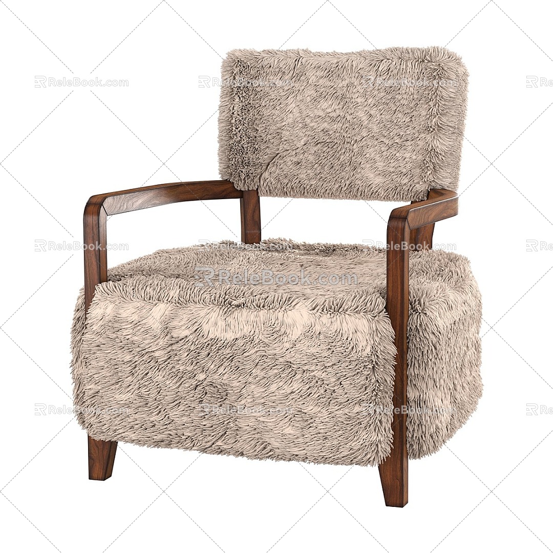 Nordic Single Sofa Simple Single Casual Sofa 3d model