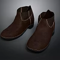 Comfortable Brown Ankle Boots With Leather Material And Stitched Casual Design