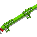 Green Industrial Conveyor Equipment With Long Belt And Support Frames