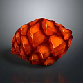 Red Textured Pine Cone With Glossy Surface Isolated On Dark Background 3d model