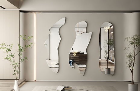 Modern Mirror Dressing Mirror Art Mirror Alien Mirror Floor Mirror Irregular Mirror Full-length Mirror 3d model