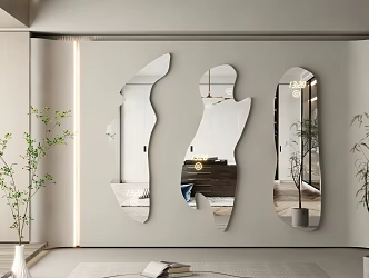 Modern Mirror Dressing Mirror Art Mirror Alien Mirror Floor Mirror Irregular Mirror Full-length Mirror 3d model