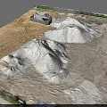 Building Site With Sand Piles Soil And Fenced Area On Construction Ground