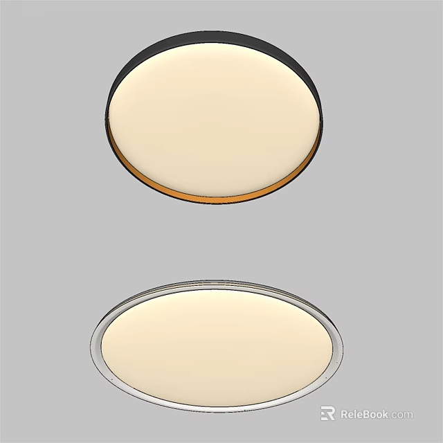 Modern Ceiling Lights With Black And Silver Frames For Home Decoration 3d model