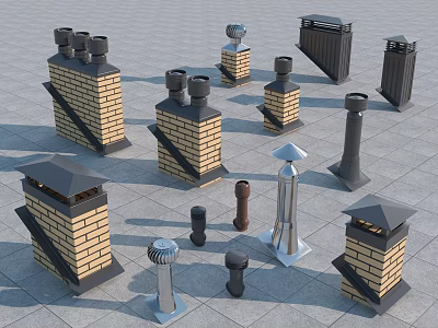 Roof chimney exhaust ventilation 3d model Roof chimney exhaust ventilation 3d model