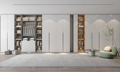 modern wardrobe minimalist wardrobe 3d model