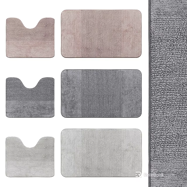 Stylish Shaped Rugs in Various Colors for Home Decor Including Rectangle and U Shape 3d model 