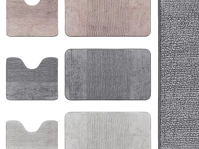 Stylish Shaped Rugs in Various Colors for Home Decor Including Rectangle and U Shape 3d model