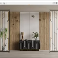 Modern Side Cabinet Metal Partition Background Wall End View Platform Combination 3d model
