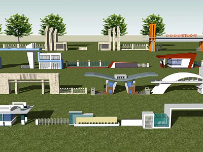 Modern Entrance Gate Designs With Various Architectural Structures And Styles 3d model