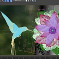 Modern hummingbird flower picking 3d model