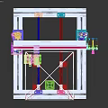 3D Printer With Metal Frame Print Head And Build Platform Design