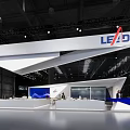 LEAD Brand Modern Exhibition Booth With White Blue Design And Display Screen