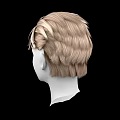 Game Movie Character 3D Head Model With Blond Hair And White Face