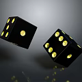 Black Dice With Yellow Dots Practical Household Items For Games And Entertainment