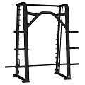 Black ProMaxima Power Rack With Multiple Hooks And Stable Base For Strength Training