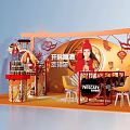 Nescafe New Year Promotion Exhibition Booth With Festive Decor And Red Yellow Design