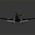 Blue Airplane Model With Red Nose Yellow Wing Tips And White Circles On Wings
