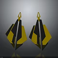 Chic Geometric Earrings With Yellow Black Acrylic Fashion Accessory Modern Design