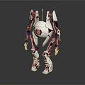 Futuristic White Humanoid Robot With Mechanical Arms Legs And Blue Circular Eye