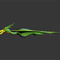 Green And Yellow Eagle Shaped Kite With Red Spotted Wings On Black Background