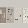 Functional Pegboard Wall Mounted Accessories with Clothes Hat Tools and Small Items for Home Organization 3d model