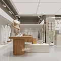 Stylish Modern Clothing Store Interior With Clothing Racks Display Table And Green Plants