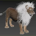 Majestic Male Lion With Thick Mane Standing On Lush Green Grassland
