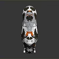 3D Pig Model With Geometric Design And Polygonal White Gray Orange Textured Surface
