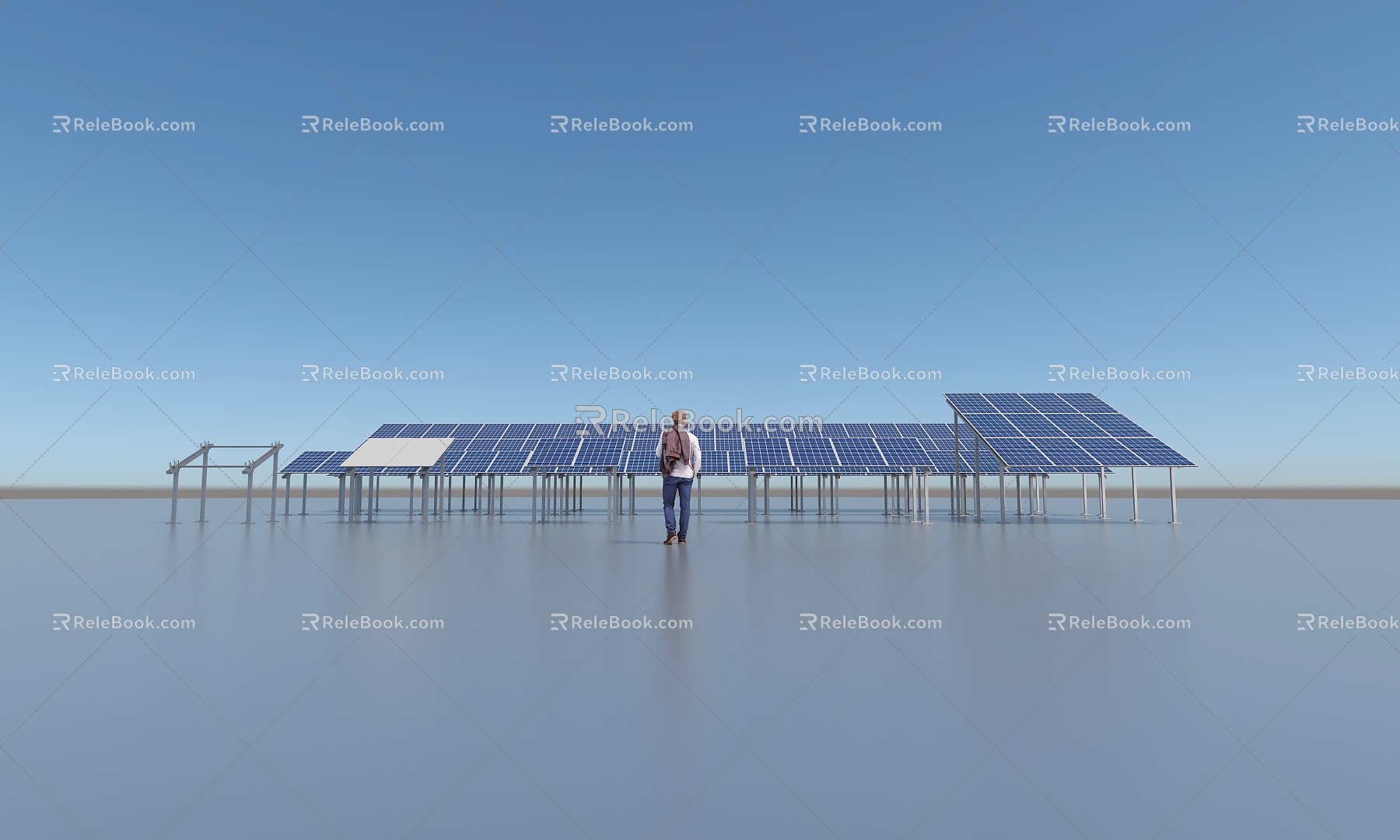 Modern solar panels 3d model